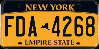 NY license plate FDA4268