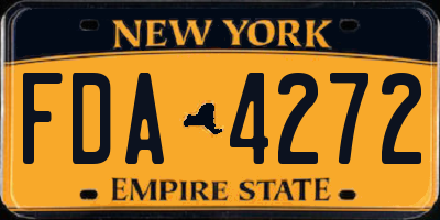 NY license plate FDA4272