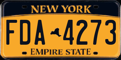 NY license plate FDA4273