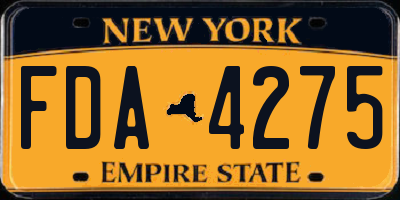NY license plate FDA4275