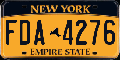 NY license plate FDA4276