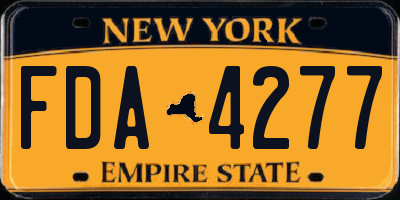NY license plate FDA4277