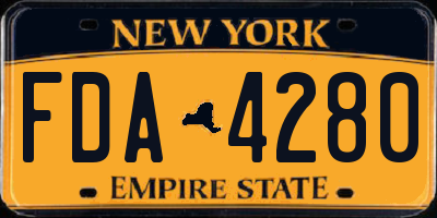 NY license plate FDA4280