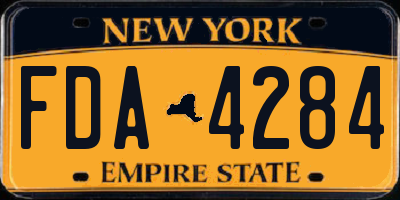 NY license plate FDA4284