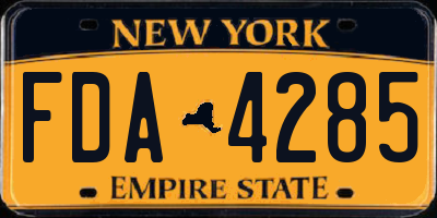 NY license plate FDA4285