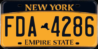 NY license plate FDA4286