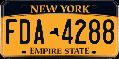 NY license plate FDA4288