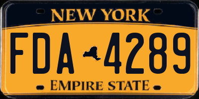 NY license plate FDA4289