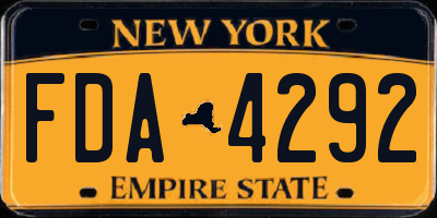 NY license plate FDA4292
