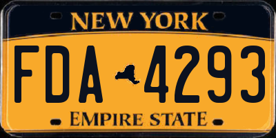 NY license plate FDA4293