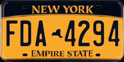 NY license plate FDA4294