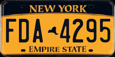 NY license plate FDA4295