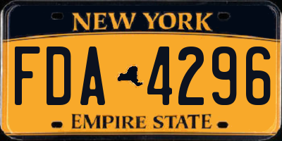 NY license plate FDA4296