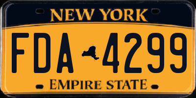 NY license plate FDA4299
