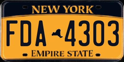 NY license plate FDA4303