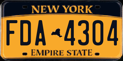 NY license plate FDA4304