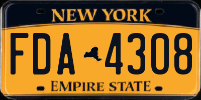 NY license plate FDA4308