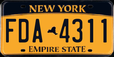 NY license plate FDA4311