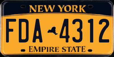 NY license plate FDA4312