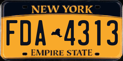 NY license plate FDA4313