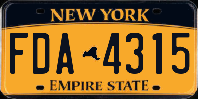 NY license plate FDA4315