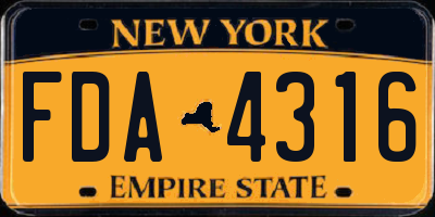 NY license plate FDA4316