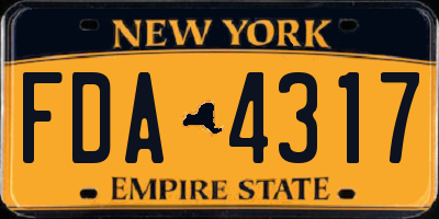 NY license plate FDA4317