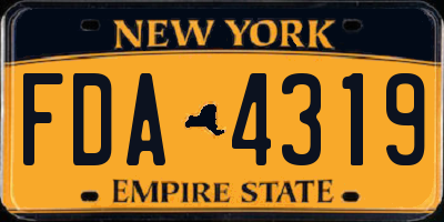 NY license plate FDA4319
