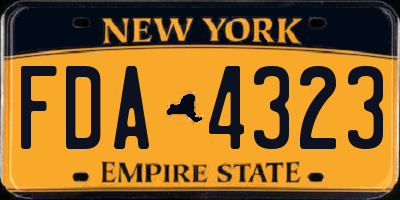 NY license plate FDA4323
