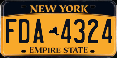 NY license plate FDA4324
