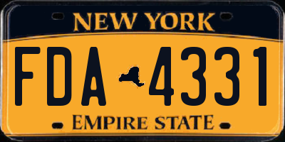 NY license plate FDA4331
