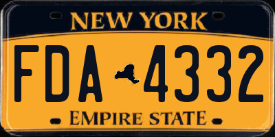 NY license plate FDA4332