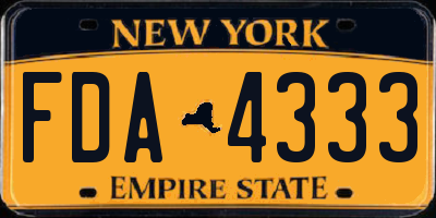 NY license plate FDA4333
