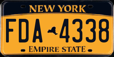 NY license plate FDA4338