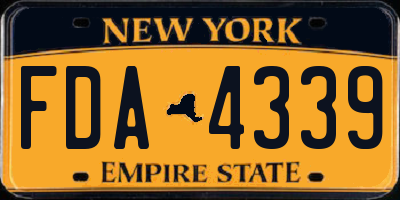 NY license plate FDA4339