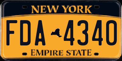 NY license plate FDA4340
