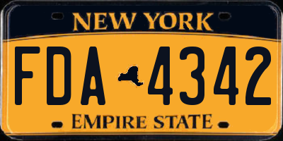 NY license plate FDA4342