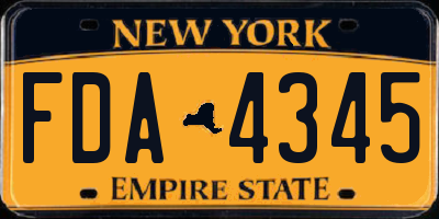NY license plate FDA4345