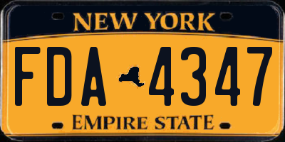 NY license plate FDA4347