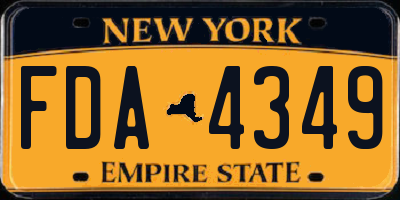 NY license plate FDA4349