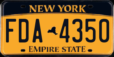 NY license plate FDA4350
