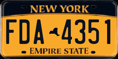 NY license plate FDA4351