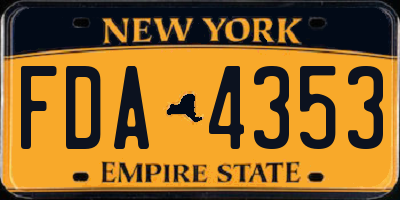 NY license plate FDA4353