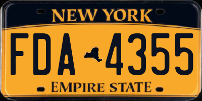 NY license plate FDA4355