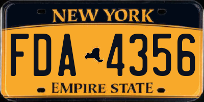 NY license plate FDA4356