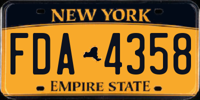 NY license plate FDA4358