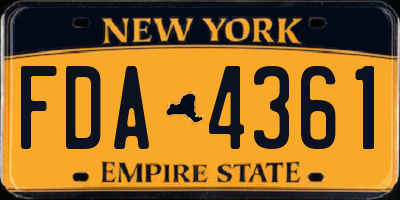 NY license plate FDA4361