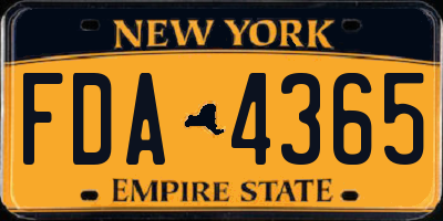 NY license plate FDA4365
