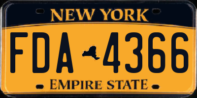 NY license plate FDA4366