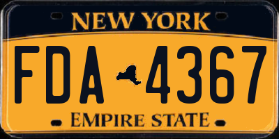 NY license plate FDA4367